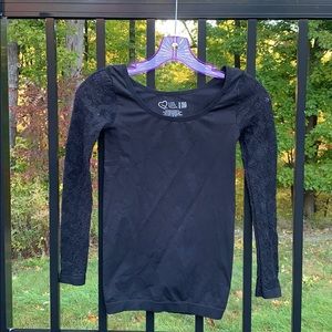 Black Mesh Long Sleeved